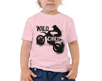 Wild Child Dirtbike Rider Toddler T-Shirt - Off-Road Adventure Tee for Young Moto Motocross Racers