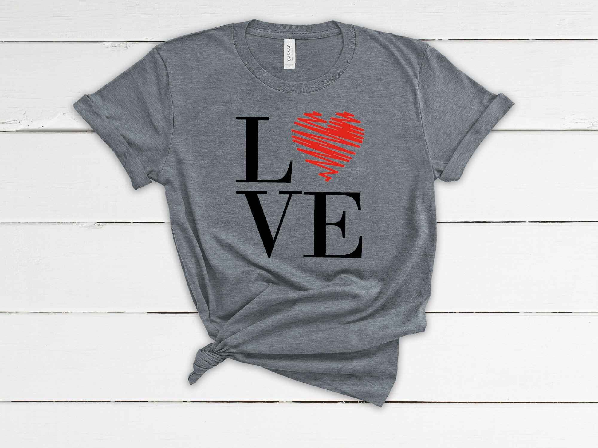 Valentine's Day Love T-shirt - Women's Fit Heather Gray