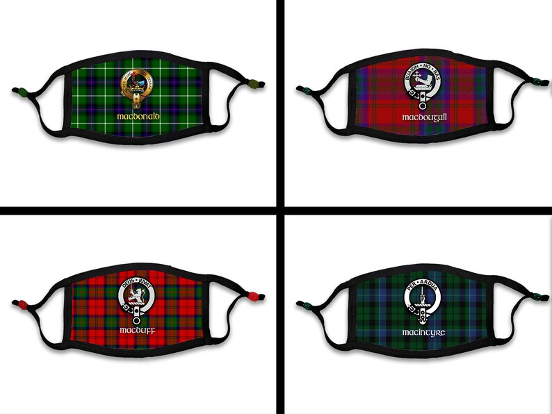 Scottish Clan Tartan Personalized Face Mask adult M/L Etsy