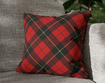 Scottish Tartan Polyester Pillow Case/Cover (Insert Not Included) 16x16 Stewart Campbell Fraser Highland Clan English Country Scotland Gift