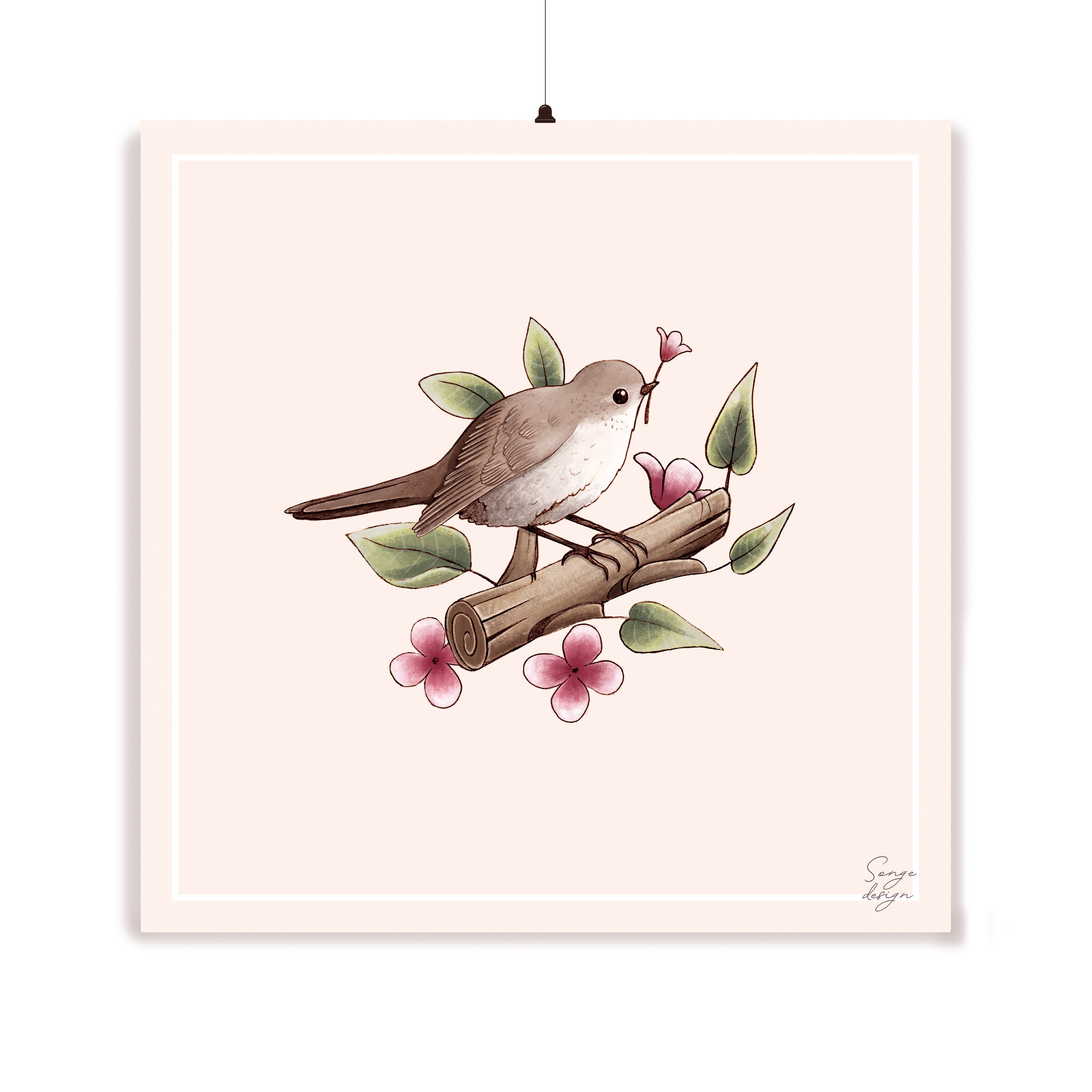 Affiche Illustrée, Décoration d'intérieur, Affiche Bird