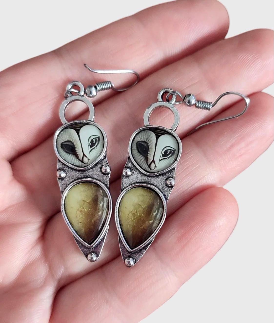 Vintage Style Owl Dangle Earrings Ethnic Style Boho Jewelry