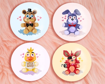 Five Nights At Freddy's - Freddy, Bonnie, Foxy, Chica - Handmade Buttons!