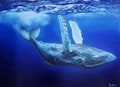 Original Oil Painting on Canvas, Whale splash painting, Ocean art, Canvas Painting, Large Painting, Ocean Painting, 30x40", Large Canvas product logo