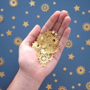 Geo Star Confetti voor etentje, bruiloft tafelverstrooiing, kaarten maken, plakboek, bullet journal, Kerstmis en Nieuwjaar, milieuvriendelijk