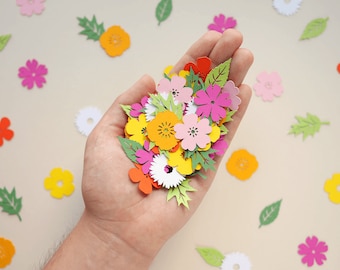 Wildflower Confetti Wild One Flower Power Party decor, Baby in Bloom baby shower,  floral Botanical table scatter for colour clash wedding