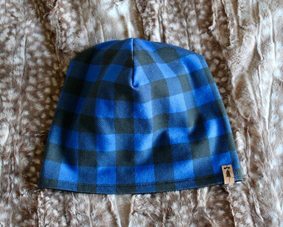 Reversible Blue Buffalo Plaid and Black 