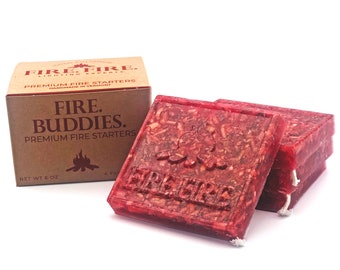 Fire Buddies by Fire. Fire. All Natural- Quick Easy Fire Starters. Waterproof- 4 Pack