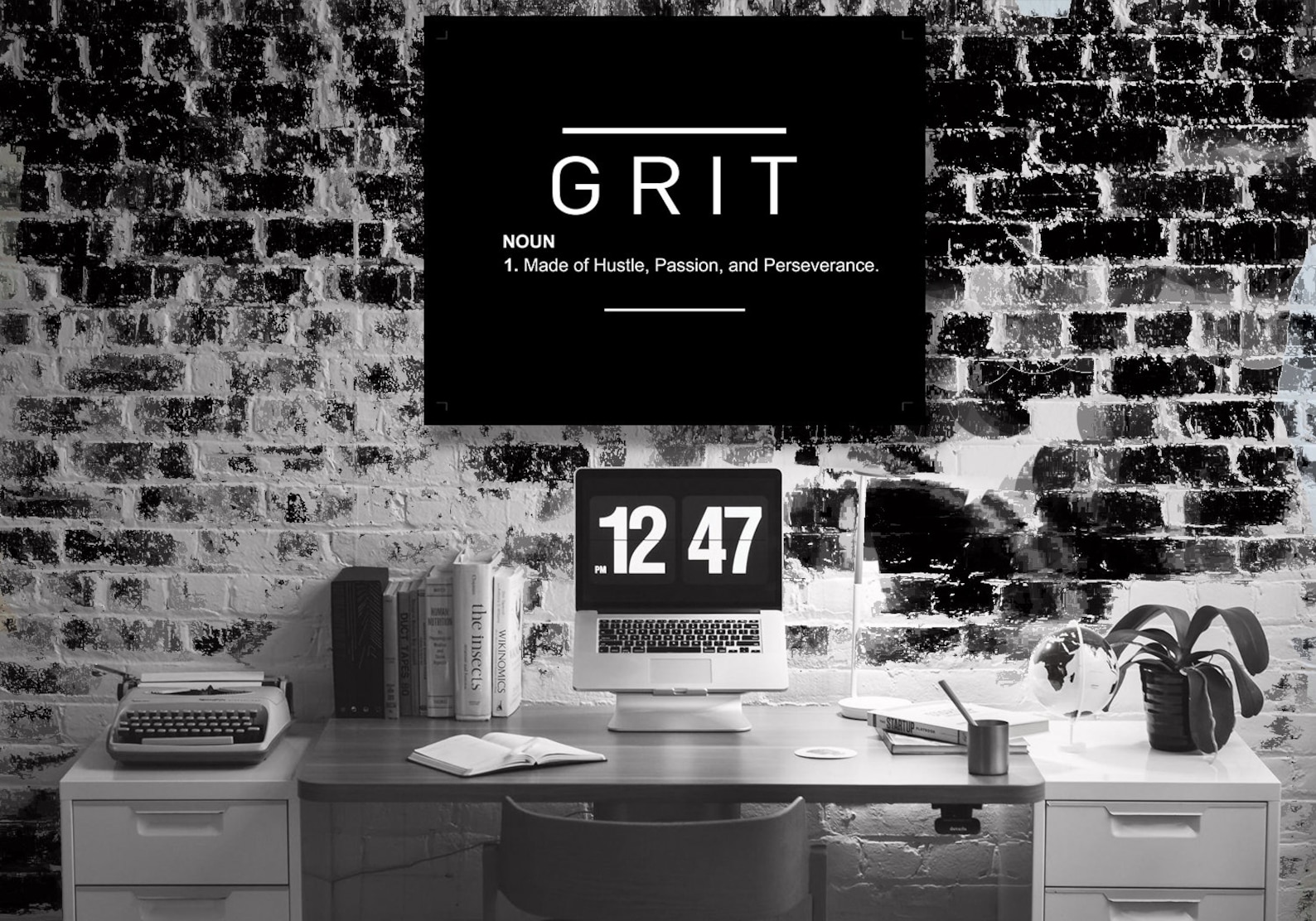 Grit Noun Motivational Canvas or POSTER Print Quote Verb Etsy