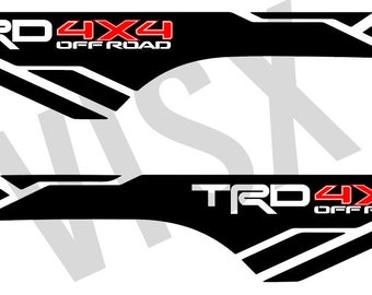 X2 TRD 4x4 off-road vinyl decals for 2013-2019 Toyota Tacoma bed side Sticker
