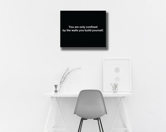 You are only confined by the walls you build yourself Motivational Canvas or  Poster Print JDM Hustle Grind Stay Humble Home office Decor
