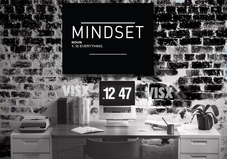 Mindset is everything Noun Motivational Canvas POSTER Print Etsy