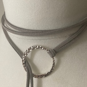 Faux Suede Choker, Boho Choker, Suede Wrap Choker