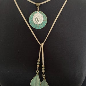 Suede Wrap Boho Necklace, Antique Bronze Necklace, Suede Choker