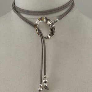 Faux Suede Choker, Boho Choker, Suede Wrap Choker