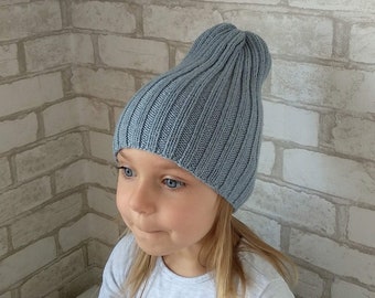 Toddlers Fall Hat, Toddler Girls Merino Wool Thin Beanie, Hand Knitted Toddler Boys Fall Hat, Wool Kids Hat