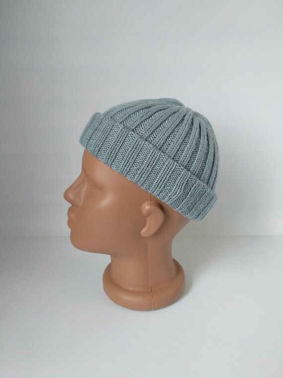 Mens Watch Cap Hand Knitted Mens Hat 