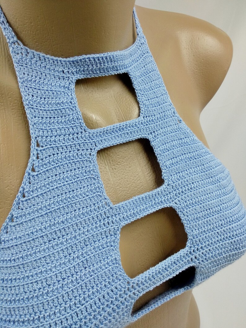 Summer Sexy Crop Top, Womens Halter Top, Festival Sexy Bra, Swim Top, Beach Top, Stretch Crop ...
