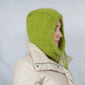 Gestrickte Frauen Alpaka Kapuze, Kapuze, Kapuze, Winter Kapuze Schal, Flauschige Kapuze, Balaclava für Frauen, flauschige gestrickte Kapuze