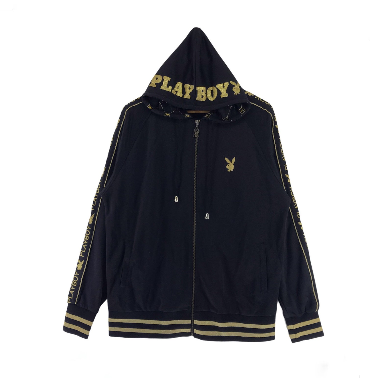 PLAYBOY Zipper Hoodie Gold Bunny Fullzip | Etsy