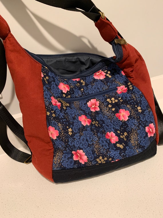 Sac à voies en tissu fait à la main, sac à bandoulière, sac à