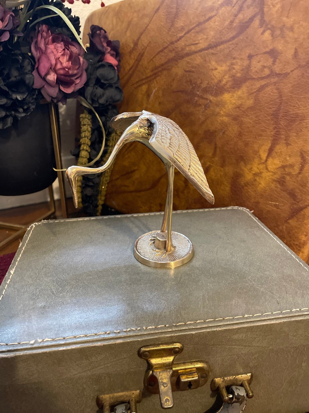 Brass Bird Figurine Solid Brass Figurine Brass Bird Statue Etsy