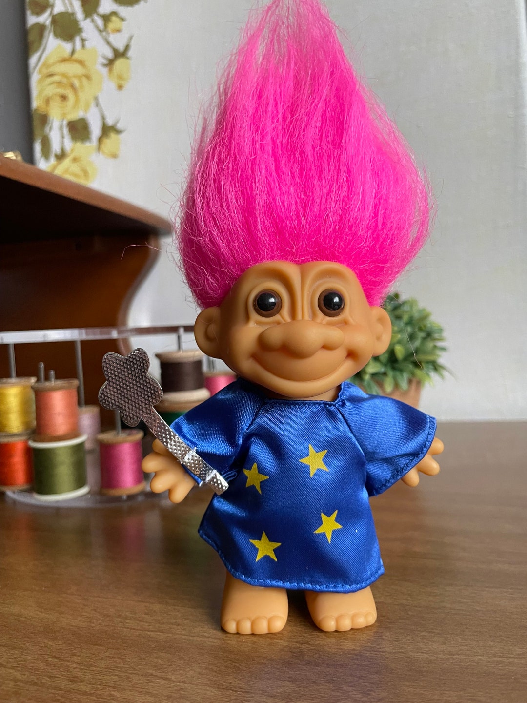 Vintage Russ Troll Wizard Cloak Pink Hair Etsy