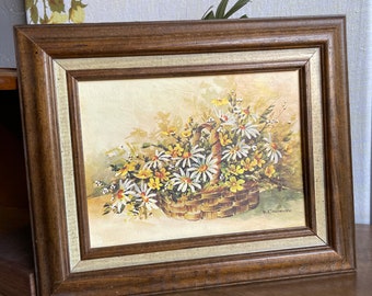 Framed E Carpenter Floral Art - 11”X9”