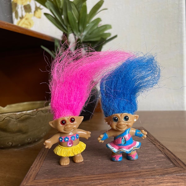 Tiny Treasure Trolls - Set of 2 - Ace Novelty - 1.5”