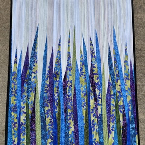 Abstract Batik Quilted Wall Hanging: Handmade Art Quilt (30.5x37.75)