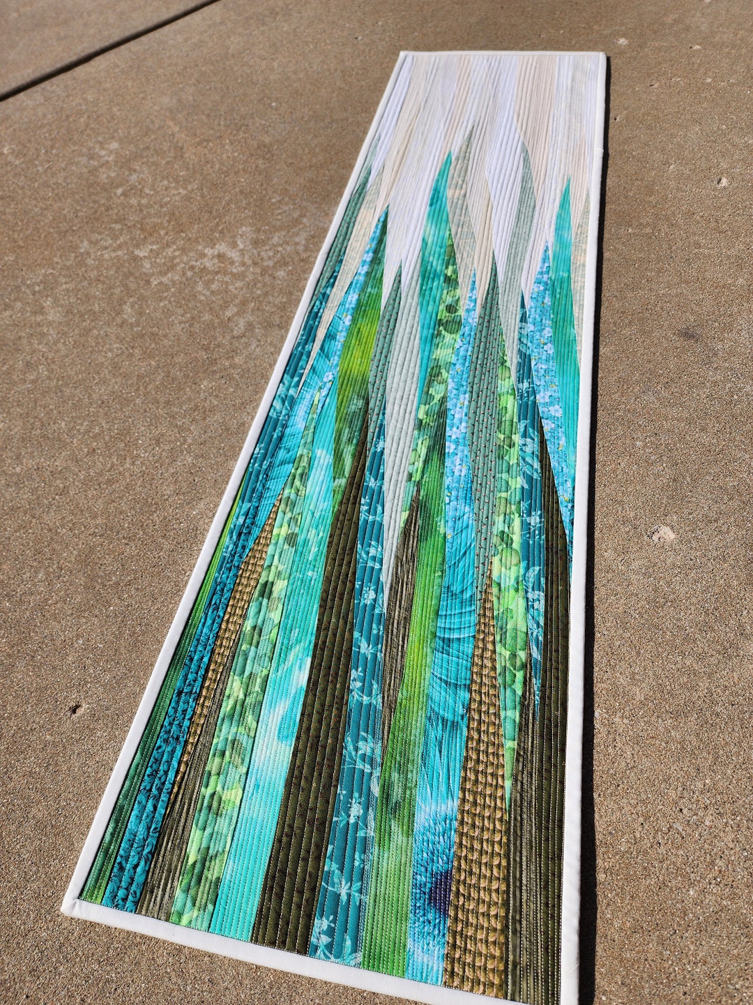 Quilted Wall Hanging, Table Runner, Handmade Runner, Quilted Art