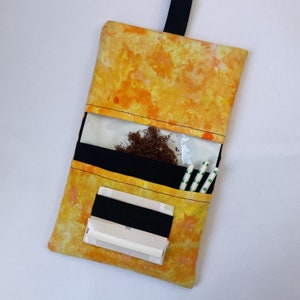 Handmade Tobacco Pouch | Yellow Ice Dyed Rolling Tobacco Storage Cover