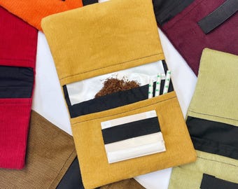 Handmade Tobacco Pouch | Corduroy Tobacco Storage Cover