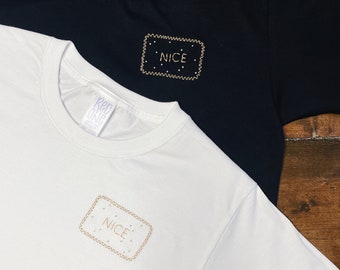 Nice Biscuit - Hand Embroidered Unisex T-Shirt