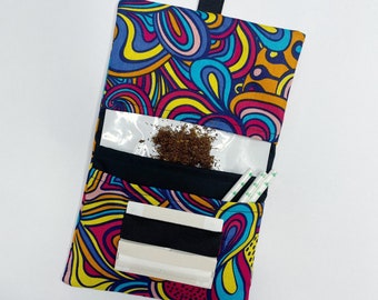 Handmade Tobacco Pouch | Abstract Print Tobacco Storage Cover