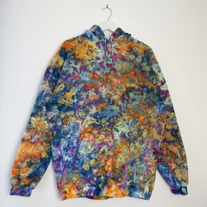 XL | Ice Dye Blue Sunrise Hand Dyed Pullover Hoodie
