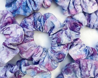 Lilac Ice Dye Handmade Cotton Scrunchies