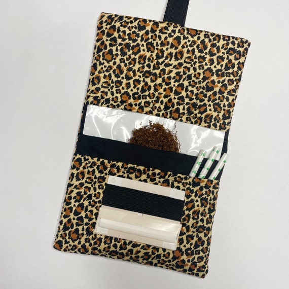 packet tobacco pouch Handmade Tobacco Pouch | Leopard Print Rolling Tobacco Cover Storage  Organiser