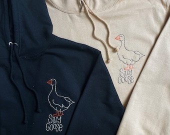 Silly Goose Hand Embroidered Unisex Hoodie