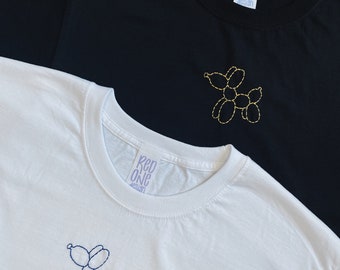 Balloon Dog - Hand Embroidered Unisex T-Shirt