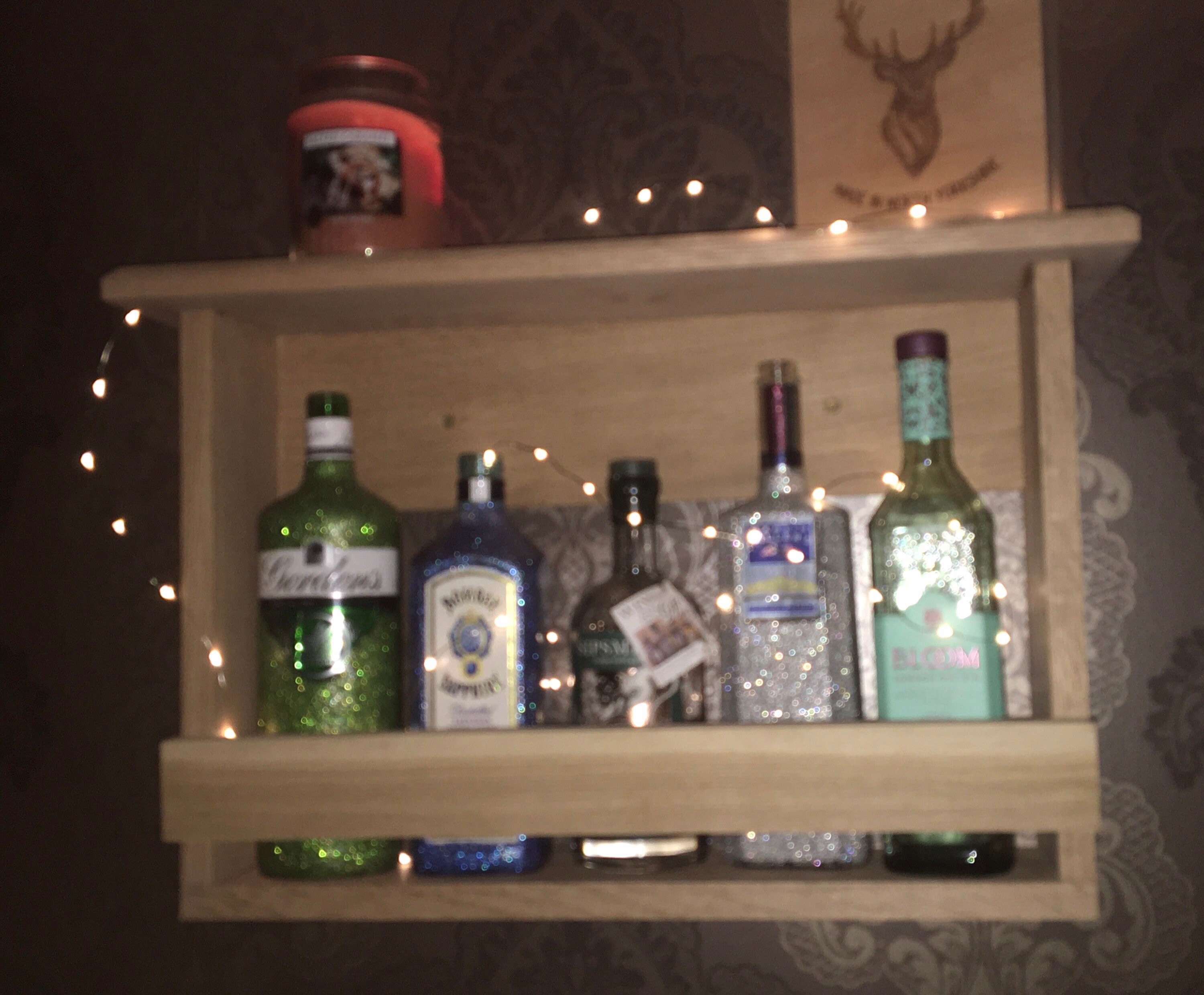Premium Oak Bar Shelf / Drinks Shelf Personalised Engraved Etsy