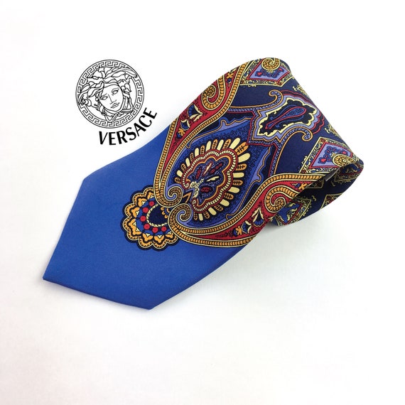 Vintage 100% silk VERSACE tie. Baroque motifs in s