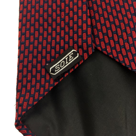 100% SILK vintage tie. Dark red/burgundy and navy… - image 4