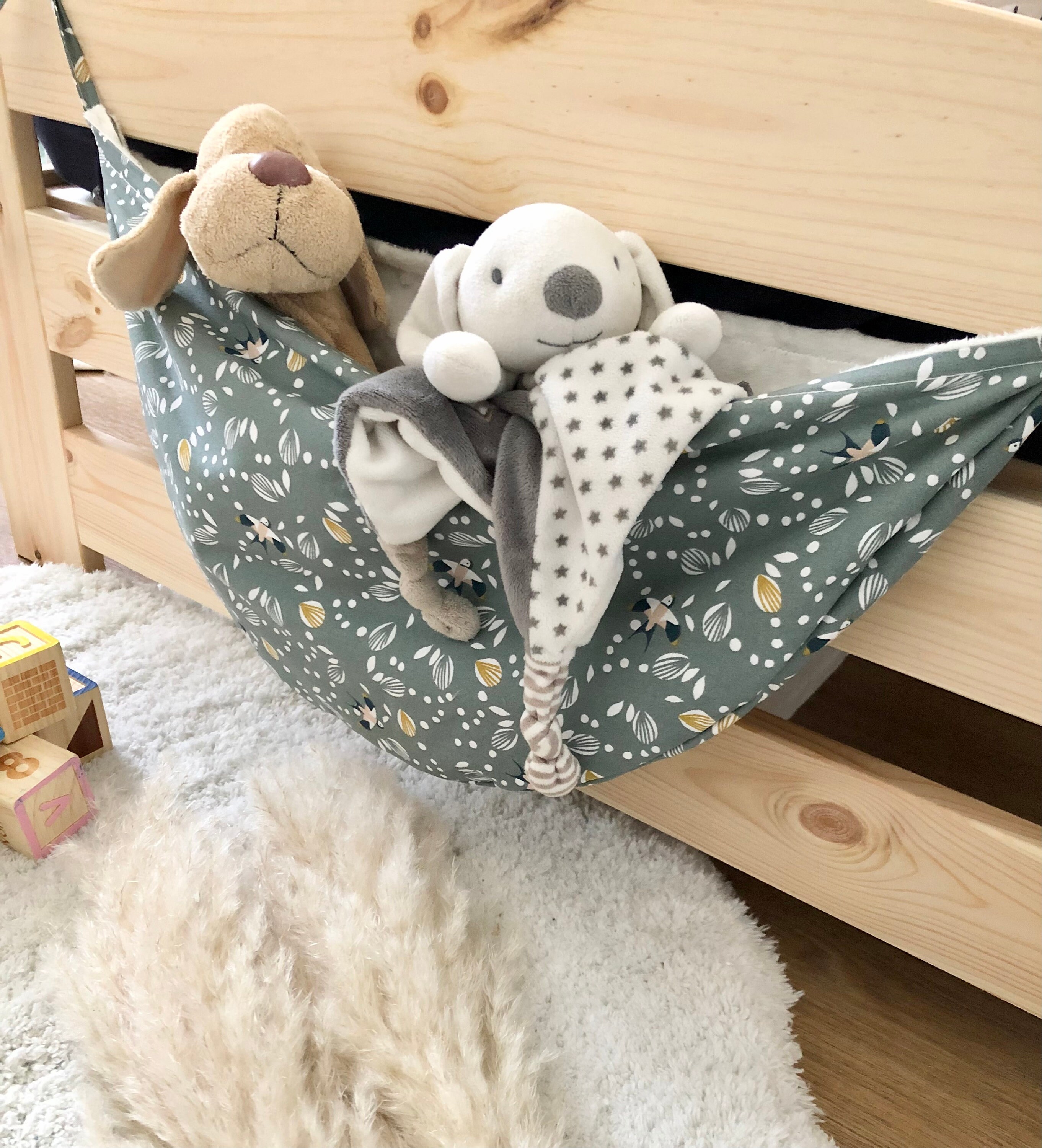 Hamac à Doudou Oiseaux/Range Pyjama Enfant Petit Rangement Suspendre Lit Hamac Cabane