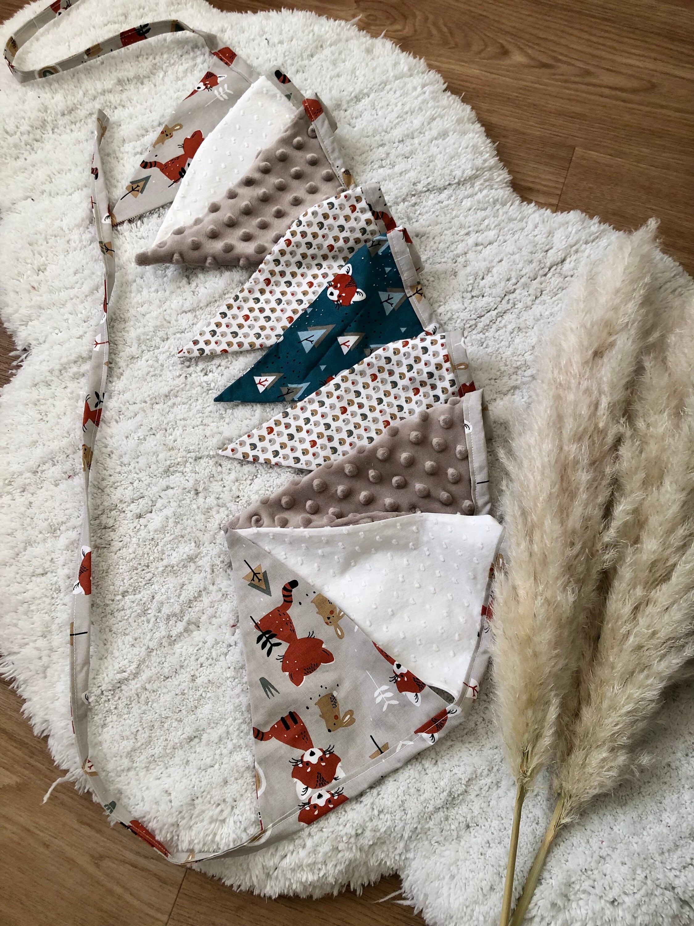 Guirlande de Fanions Renards/Guirlande Arc-En-Ciel Enfant Décoration Murale Chambre d'enfant Renards