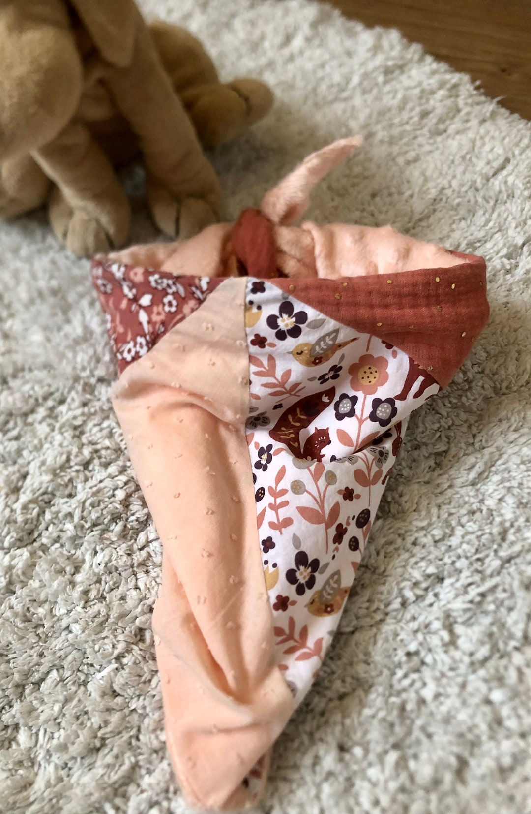 Children's Scarf Girl Foxes Flowers Pink Children's Scarf Girl Soft ...