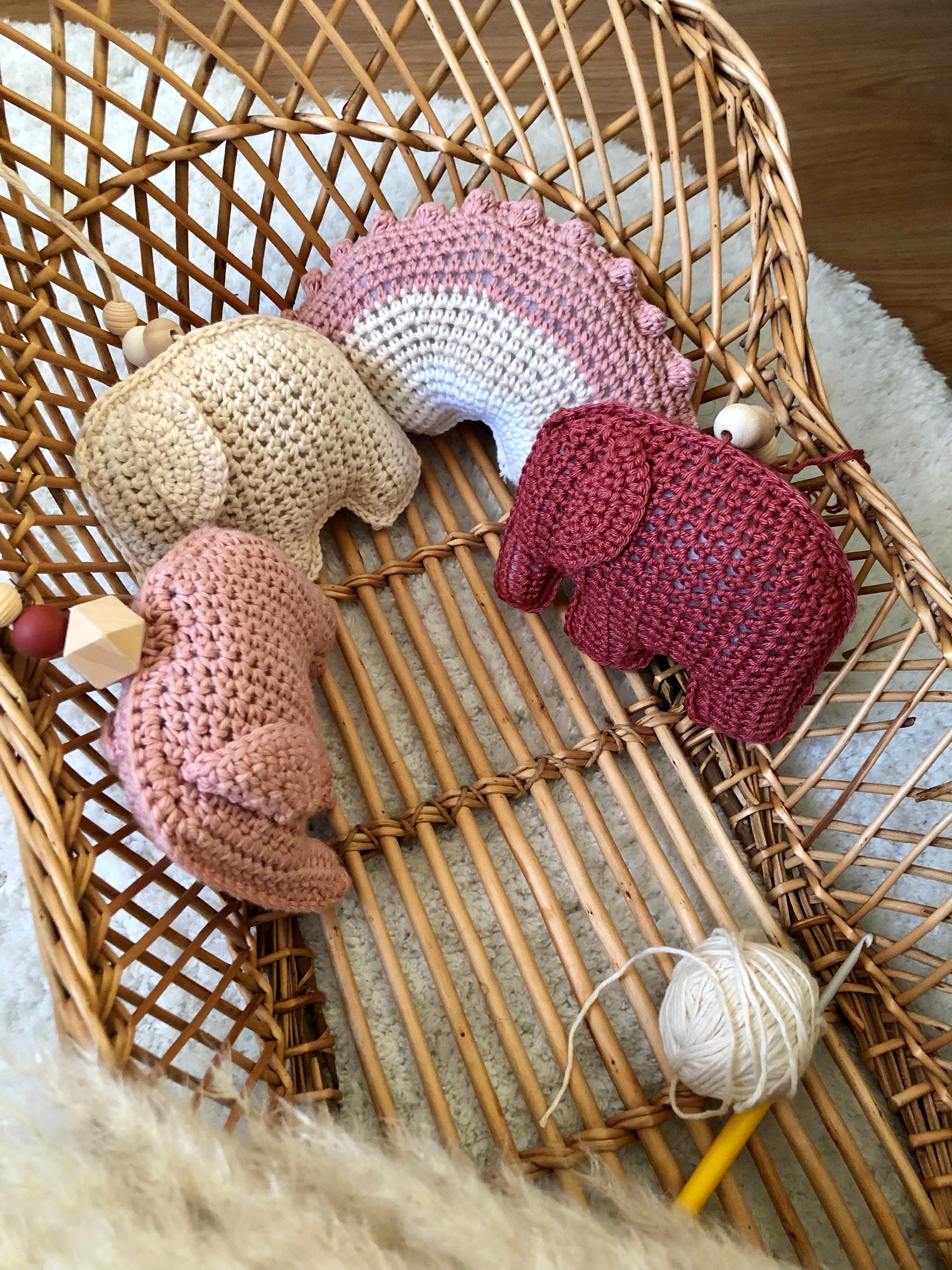 Décoration Chambre Enfant/ Petites Décorations Au Crochet/Éléphant à Suspendre Arc-En-Ciel Arc en Ci