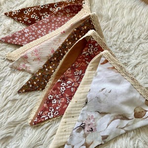Boho flower bunting garlands garland decoration baby room child flowers terracotta pink