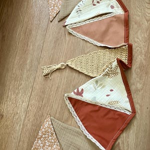 Terracotta garland double gauze birds flowers garland baby room child garland pennants boho terracotta