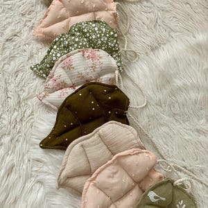 Boho leaf garland powder pink green flowers leaf garland cabin bed leaf garland decorative fabric baby child room
